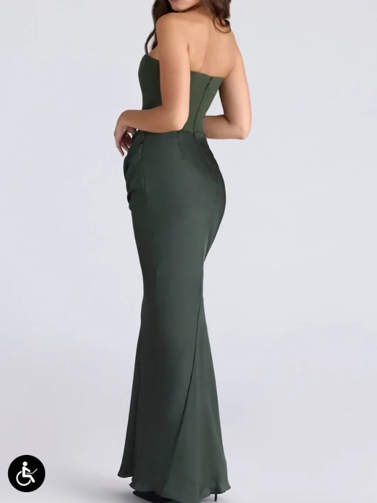 HOUSE OF CB PERSEPHONE Emerald Green Corset Maxi Dress SMALL REG CUP - Picture 3 of 6